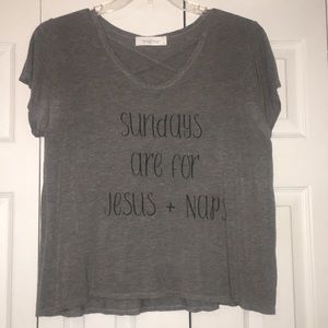 Gray short sleeve top
